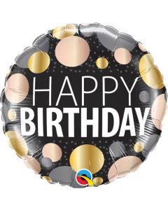 18" Birthday Big Metallic Dots Round Foil Qualatex