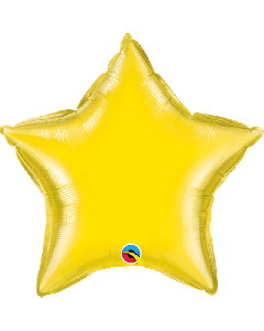 20" Yellow Star Foil Balloon Unpackaged Qualatex