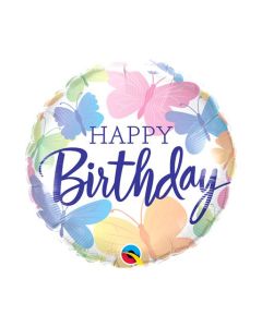 18" RND BDAY BEAUTIFUL BUTTERFLIES - 13274
