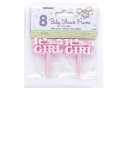 Pink Baby Shower It's a Girl Cake Pick Favors Unique