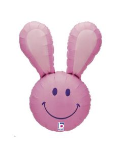 37" Smiling Bunny Pink Foil Balloon Grabo