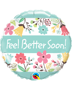 18" Pink Get Well  Round Foil Qualatex