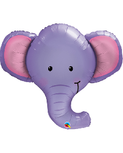 39" Purple Ellie Elephant SuperShape Foil Balloon Qualatex