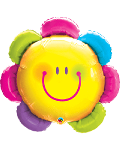 32" Yellow Funny Face SuperShape Foil Balloon Qualatex