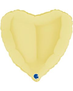 18" Matte Yellow Heart Foil Balloon Grabo