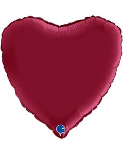 18" Satin Cherry Heart Foil Balloon Grabo