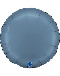 18" Satin Blue Jeans Round Foil Grabo
