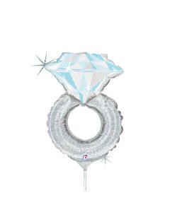 14" Wedding Ring Air-Fill Foil Balloon Unpackaged Grabo
