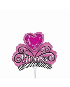 14" Princess Tiara Air-Fill Foil Balloon Unpackaged Grabo