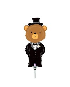 14" Groom Bear Air-Fill Foil Balloon Unpackaged Grabo