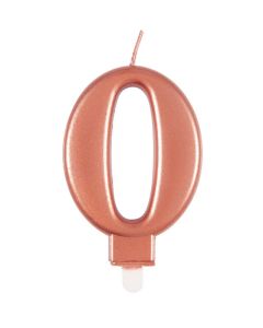 9cm MET ROSE GOLD NUMBER CANDLES 0 - 19620