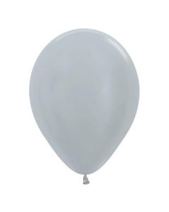 5" Satin Silver Latex 100pk Sempertex