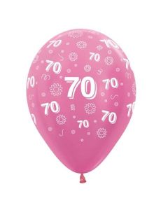 12" Age 70 Pink Mix Flowers Latex 25pk Sempertex