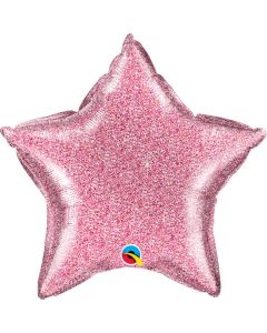 20" STAR GLITTERGRAPHIC PINK - 21619/1