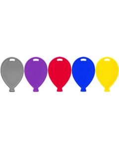 Primary Mix Plastic Balloon Shape Weight 100pk Oaktree