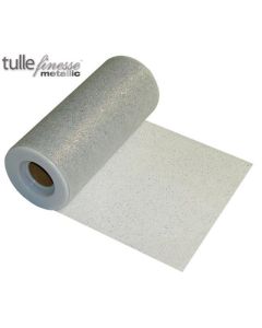 Tulle Finesse Metallic Silver (Glitter) 6inch x 25yards