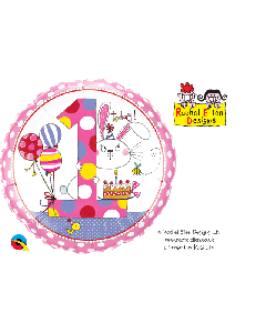 18" Foil Round Re-Age 1 Bunny Polka Dots