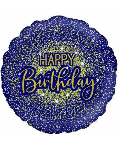 18" GLAMOROUS GLITTER BIRTHDAY BLUE HOLOGRAPHIC - 226409