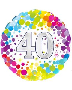 18" FOIL 40TH COLOURFUL CONFETTI BIRTHDAY - 226966/1