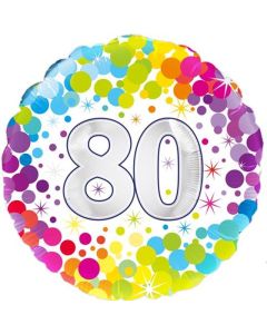 18" FOIL 80TH COLOURFUL CONFETTI BIRTHDAY - 227024/1
