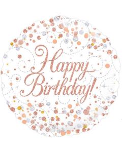 18" Rose Gold Happy Birthday Round Foil Oaktree
