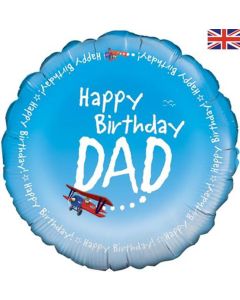 18" Blue Birthday Dad Round Foil Oaktree