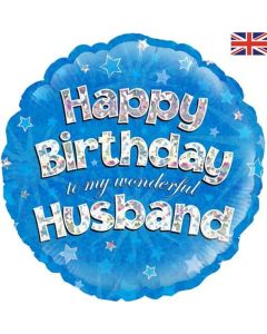 18" Blue Birthday Husband Round Foil Oaktree