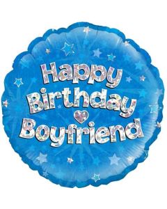 18" FOIL HAPPY BIRTHDAY BOYFRIEND BLUE HOLOGRAPHIC - 229073/1
