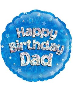 18" FOIL HAPPY BIRTHDAY DAD BLUE HOLOGRAPHIC - 229097/1