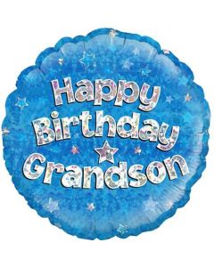 18" Blue Birthday Grandson Round Foil Oaktree