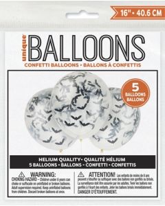 5 16" Clear Bat Latex Balloons Unique