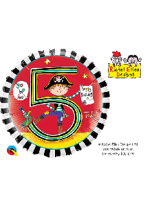 18" Age 5 Red Pirate Round Foil Qualatex