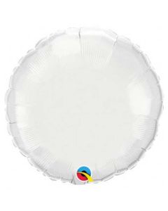 9" White Round Air-Fill Foil Balloon Unpackaged Qualatex