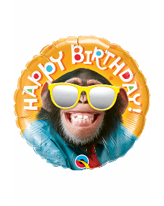 18" FOIL ROUND BIRTHDAY SMILIN' CHIMP - 25496/1