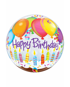 22" Balloons & Candles Birthday Bubble Qualatex