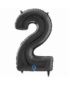 26" Black Number 2 Foil Balloon Grabo
