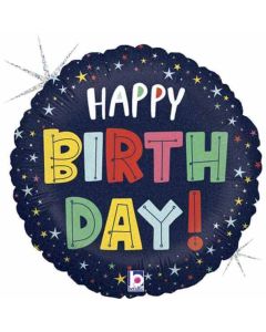 18" Foil Balloon Birthday Colourful Stars