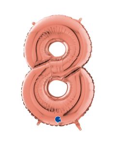 26" Rose Gold Number 8 Foil Balloon Grabo