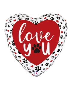 18" Love You Paw Prints Single Pack