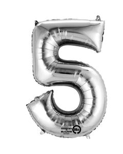 34" FOIL SUPER SHAPE 5 SILVER BALLOON - 2798501/1