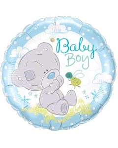 18" Blue Tatty Teddy Baby Boy Round Foil Qualatex