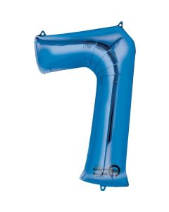 34" FOIL SUPER SHAPE 7 BLUE BALLOON - 2829101/1