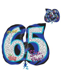 27" Age 65 Oh No Supershape Foil Anagram
