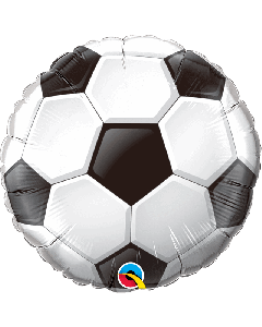 18" Black & White Soccer Ball Round Foil Qualatex