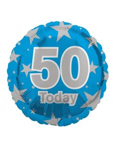 AGE 50 BLUE FOIL BALLOON   - 29232-50C