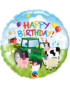 18" Barnyard Birthday Round Foil Qualatex