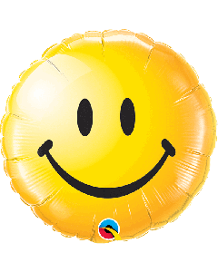 18" Yellow Smiling Face Round Foil Qualatex