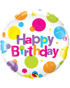 18" FOIL ROUND BIRTHDAY BIG POLKA DOTS - 29827/1