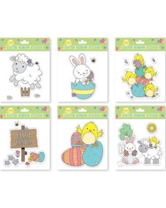 6 Assorted Easter Window Stickers