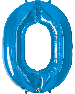 34" Sapphire Blue Number 0 Foil Balloon Qualatex